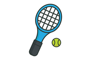 Tennis icon illustration. icon related to sport. Flat line icon style, lineal color. Simple vector design editable