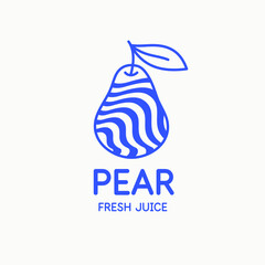 Illustration of a pear in a modern style. Isolated image on a light background. Vector icon.