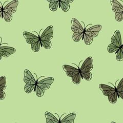 Fototapeta na wymiar seamless pattern with butterflies