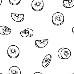 kiwi food green fresh vector seamless pattern