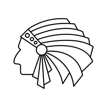 Native american indian icon design. American Indian Chief. isolated on white background. vector illustration