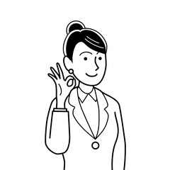 OKサインをだすビジネスウーマン