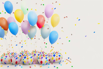 White background, birthday, decorations, party (generated AI)