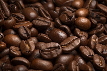 Fototapeta premium coffee beans, close up. generative ai
