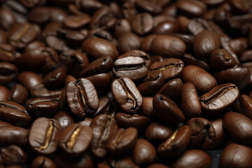 Obraz premium coffee beans, close up. generative ai