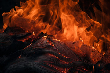 fire, close up. generative ai