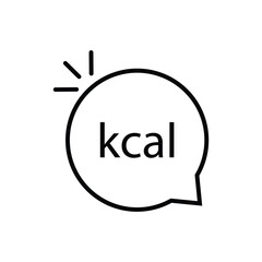 black simple thin line kcal bubble. flat minimal style trend modern kilocalorie logotype graphic art design element on white background