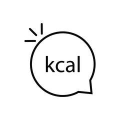 black simple thin line kcal bubble. flat minimal style trend modern kilocalorie logotype graphic art design element on white background