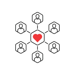 Fototapeta premium thin line customer retention or followers community. concept of good experience of use. flat linear trend modern simple retain logotype graphic stroke art design element isolated on white background