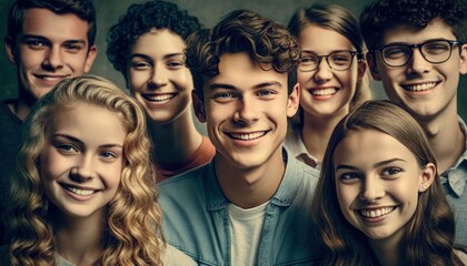 Group of Diverse and Empowered Caucasian White Youth High School Students Working Together in Science Club : Power of Collaboration in Clubs, Sports Teams (generative AI)