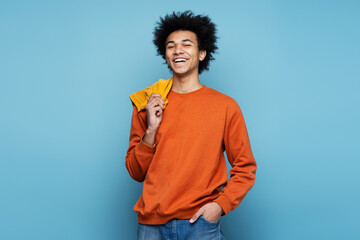 Closeup portrait of smiling African American man wearing stylish clothes