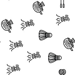 badminton shuttlecock competition vector seamless pattern