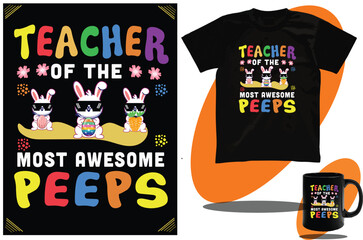 Easter women t shirt or Easter Bunny shirt design and Easter kids t shirt design or vector