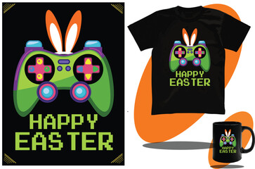 Easter women t shirt or Easter Bunny shirt design and Easter kids t shirt design or vector