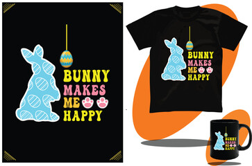 Easter women t shirt or Easter Bunny shirt design and Easter kids t shirt design or vector