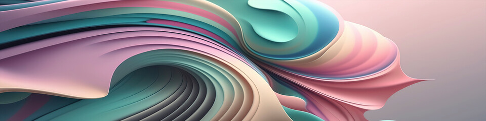 Wide Pastel-Themed Abstract Artwork for Wallpaper