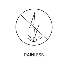 No pain line icon in vector, painless illustration.