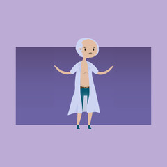 Cute Crazy Doctor Cartoon Illustration Design