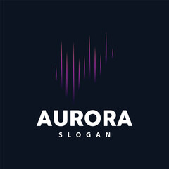 Aurora Logo, Light Wave Vector, Nature Landscape Design, Product Brand Template Illustration Icon