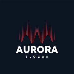 Aurora Logo, Light Wave Vector, Nature Landscape Design, Product Brand Template Illustration Icon