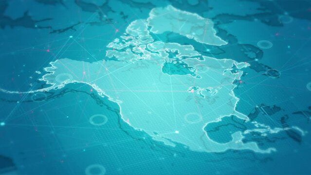 North America Map Digital Cyber Background