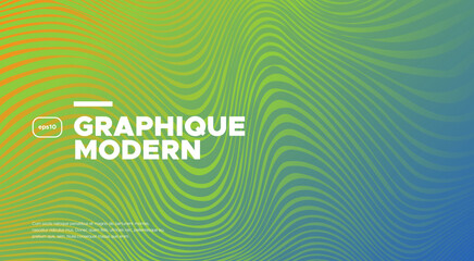Background with wavy gradient with stripes. Vector illustration.