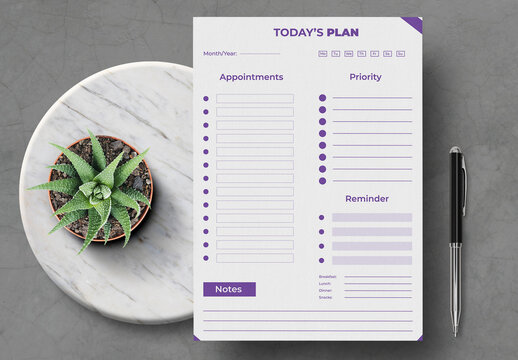 Daily Planner Design Template