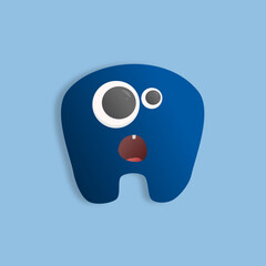 Naklejka premium Cute Lovely Monster Illustration Vector Design