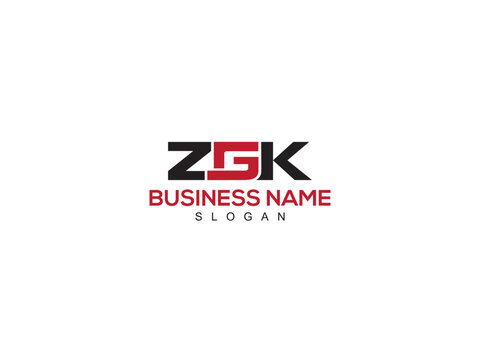 Creative Letter ZGK or ZG Logo Design, Minimalist zgk Letter Company Logo Icon