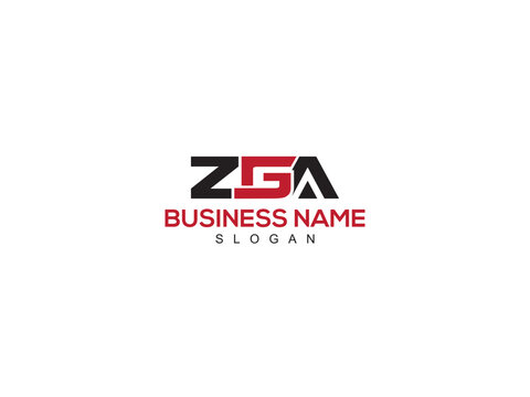 Creative Letter ZGA or ZG Logo Design, Minimalist zga Letter Company Logo Icon