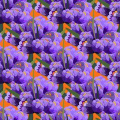  seamless texture. Endless vector illustration. Multicolor pattern of  flowers and leaves. can be used for fabric and  wallpaper.