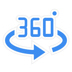 Vector Design 360 Degrees Icon Style