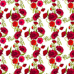  seamless texture. Endless vector illustration. Multicolor pattern of  flowers and leaves. can be used for fabric and  wallpaper.