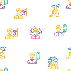 stress headache depression vector seamless pattern