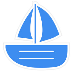 Vector Design Sailing Boat Icon Style