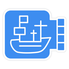 Obraz premium Vector Design Ship In A Bottle Icon Style