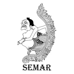 Wayang kulit semar character in zentangle style