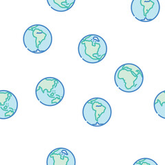 earth world globe planet vector seamless pattern