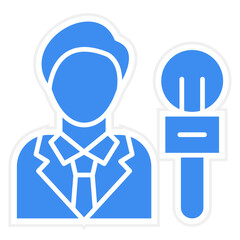 Vector Design Male Journalist Icon Style