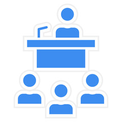 Vector Design Press Conference Icon Style