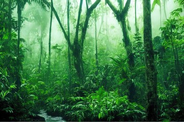 A rainforest in the Spring