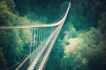 A long suspension bridge 