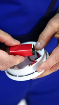 Smoke Detector Fire Alarm Battery Change