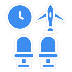 Vector Design Airport Waiting Room Icon Style