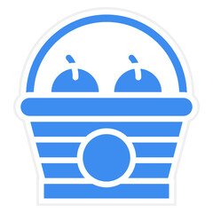 Vector Design Fruits Basket Icon Style