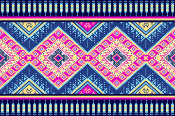 Ethnic Geometric Pattern Vector for background or carpet, wallpaper, batik wrapping, curtain design, vector illustration