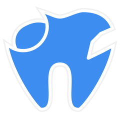 Vector Design Broken Tooth Icon Style