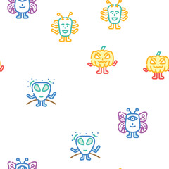 monster cute character vector seamless pattern