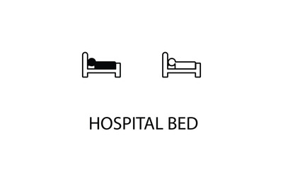 Hospital bed double icon design stock illustration