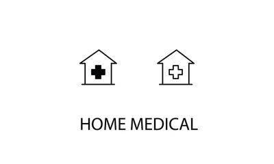 Home medical double icon design stock illustration